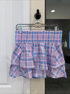 The Bubble Lifestyle Pink & Blue Plaid Skirt